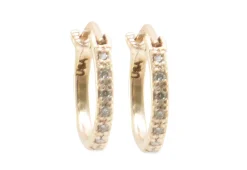 Champagne Diamond Huggie Hoop Earrings