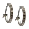Champagne Diamond Huggie Hoop Earrings