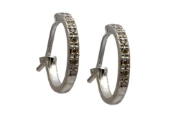 Champagne Diamond Huggie Hoop Earrings