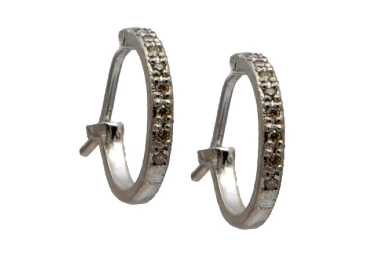 Champagne Diamond Huggie Hoop Earrings