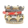 Classic Red Enamel Crivelli Stack Band Ring