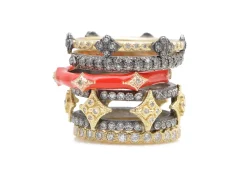 Classic Red Enamel Crivelli Stack Band Ring