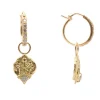 COIN ARTIFACT HUGGIE HOOP DROP EARRINGS