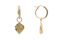 COIN ARTIFACT HUGGIE HOOP DROP EARRINGS