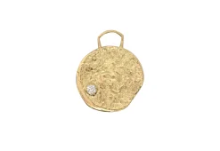 Coin Medallion Charm with Diamond