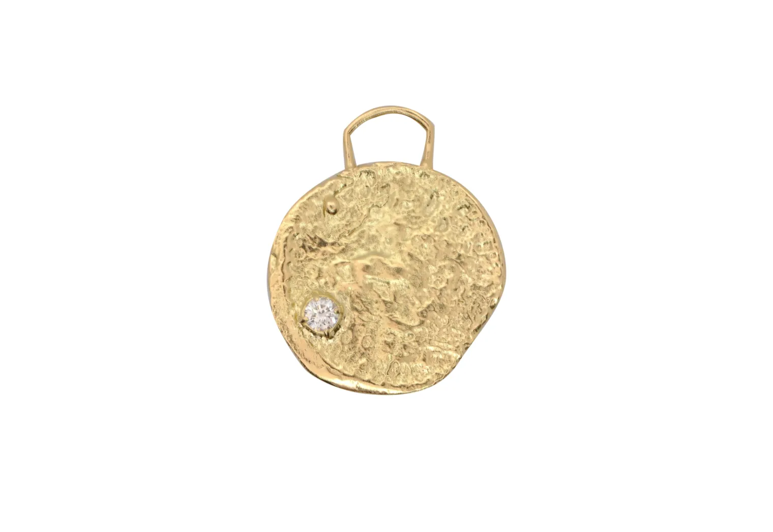 Coin Medallion Charm with Diamond