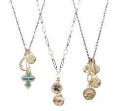 Coin Medallion Charm with Diamond