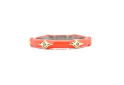 Coral Enamel Crivelli Stack Band Ring