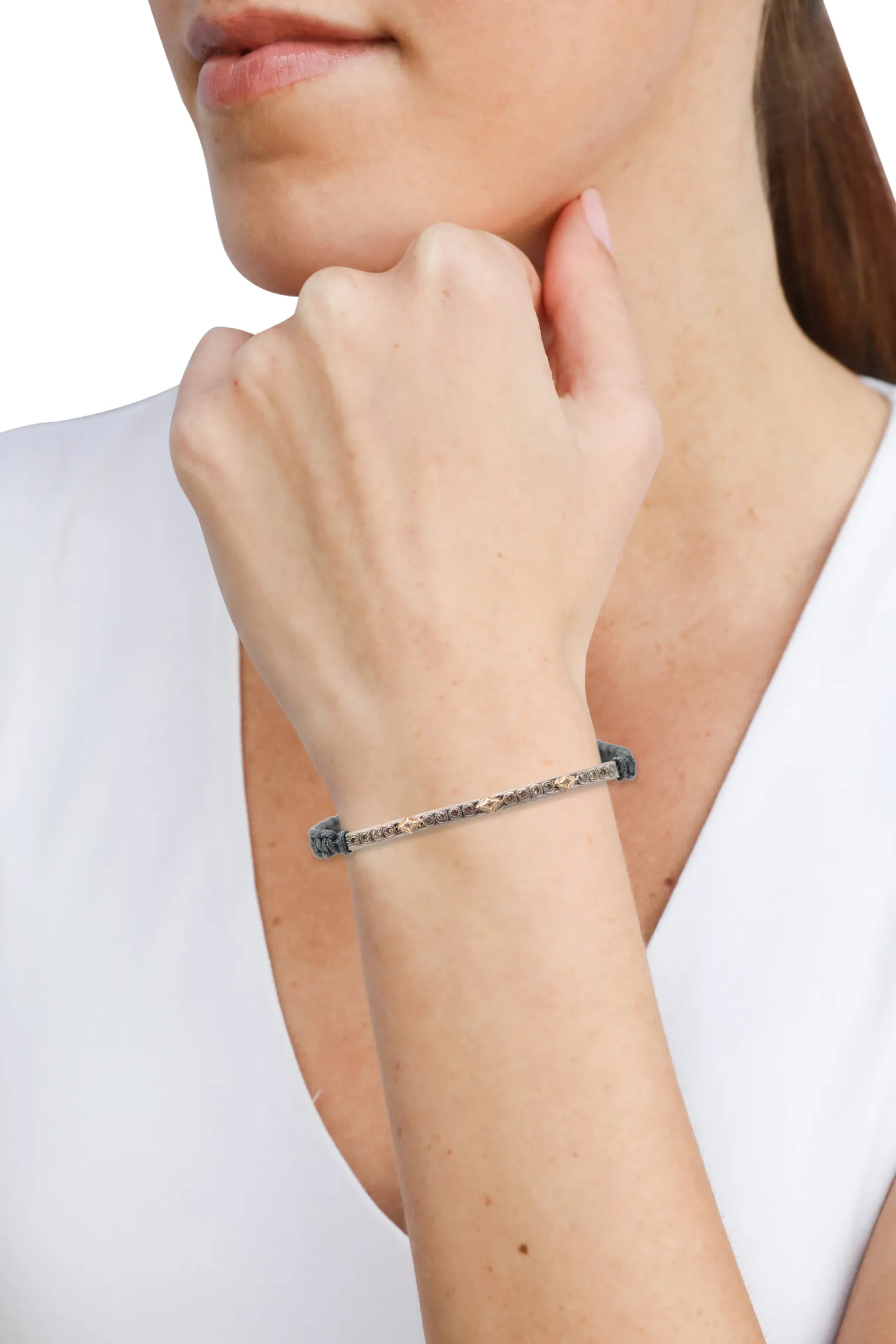 CRIVELLI AND DIAMOND BAR PULL BRACELET