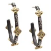 Crivelli Cross Hoop Earrings