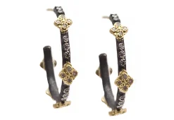 Crivelli Cross Hoop Earrings
