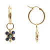 CRIVELLI CROSS HUGGIE HOOP DROP EARRINGS