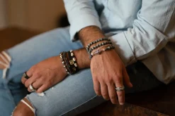 Crivelli Cross Stations on Black Pull Bracelet