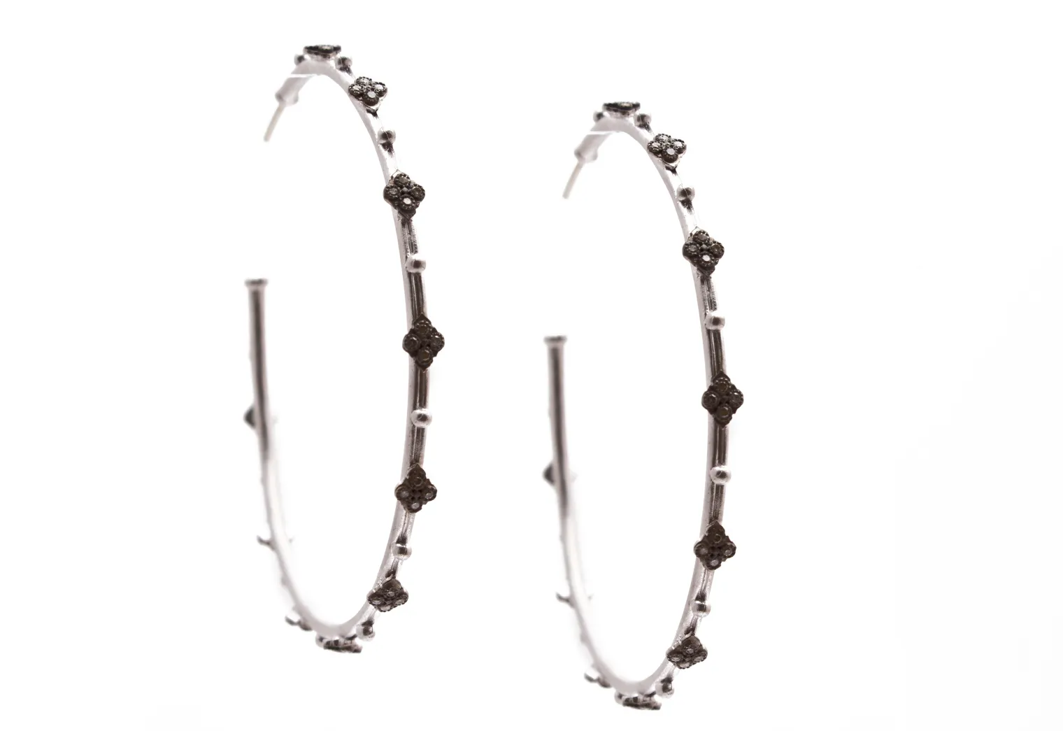 Crivelli, Granulation and Diamond Hoop Earrings