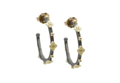 Crivelli, Granulation and Diamond Hoop Earrings
