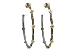 Crivelli, Granulation and Diamond Hoop Earrings