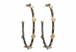 Crivelli, Granulation and Diamond Hoop Earrings