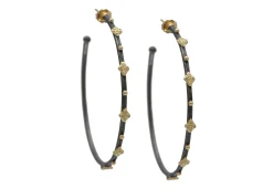 Crivelli, Granulation and Diamond Hoop Earrings