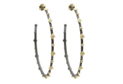 Crivelli, Granulation and Diamond Hoop Earrings