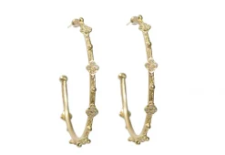 Crivelli, Granulation and Diamond Hoop Earrings