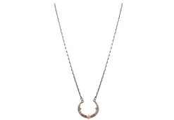 17.5" CRIVELLI MORGANITE CRESCENT PENDANT NECKLACE