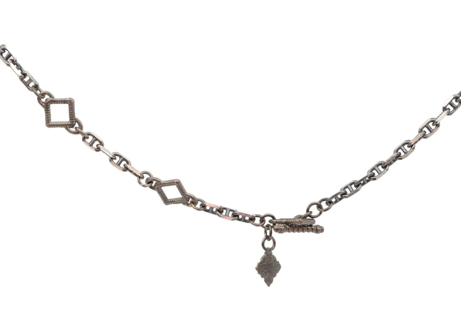 17.5" CRIVELLI MORGANITE CRESCENT PENDANT NECKLACE