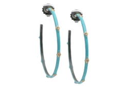 Crivelli Turquoise Enamel Hoop Earrings