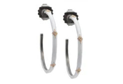Crivelli White Enamel Hoop Earrings