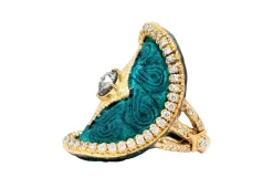 CRIVELLI WITH GREY DIAMOND AND PATINA STATEMENT RING