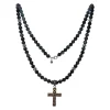 28" CROSS ENHANCER WITH  BLACK RUTILATED QUARTZ