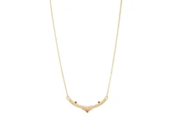 Curved Bar with Rubies Pendant Necklace
