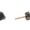 CUSHION PAVE BLACK SAPPHIRE STUD EARRINGS