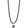 24" DECAGON COIN BLACK GREY RUTILATED QUARTZ BEADS NECKLACE