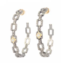 DIAMONDS  HOOP EARRINGS