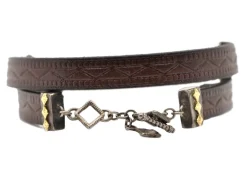DOUBLE WRAP BROWN LEATHER BRACELET
