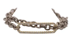 DOUBLE WRAP PAVE PAPERCLIP ID BRACELET
