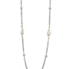 Edison Pearl Stations on Chain Link Necklace