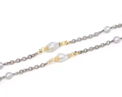 Edison Pearl Stations on Chain Link Necklace