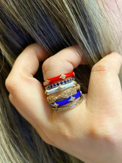Enamel Crivelli Stack Band Ring