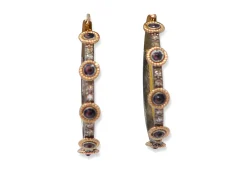 Enamel Evil Eye Stations Hoop Earrings