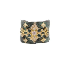 FLORAL GEMSTONE ARTIFACT STATEMENT RING