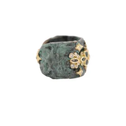 FLORAL GEMSTONE ARTIFACT STATEMENT RING