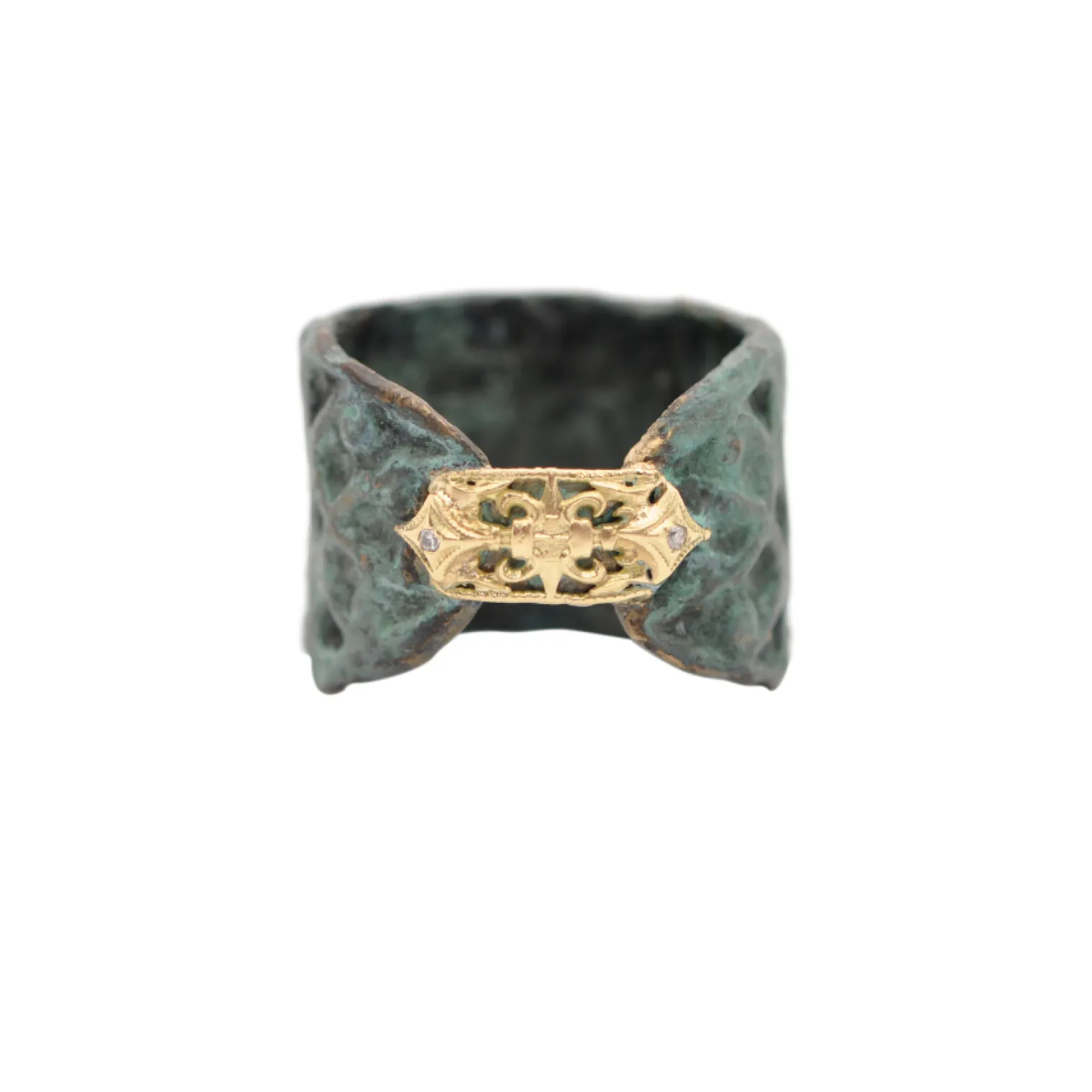 FLORAL GEMSTONE ARTIFACT STATEMENT RING