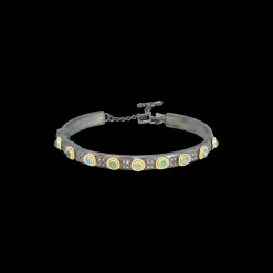 GRANDIDIERITE AND GREY DIAMONDS KICK CUFF BRACELET