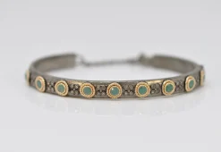GRANDIDIERITE AND GREY DIAMONDS KICK CUFF BRACELET