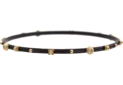 Granulated and Carved Bezel Bangle Bracelet (0.06 TCW)