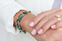 GREEN BEADED ARTIFACT BRACELET