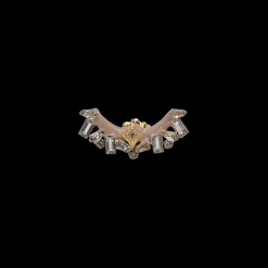 GREY DIAMOND BAGUETTE CLUSTER WITH LIGHT NUDE ENAMEL STUD EARRINGS