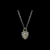 GREY DIAMOND PADLOCK SHIELD NECKLACE