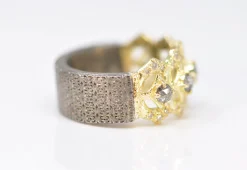 GREY DIAMOND SCROLL STATEMENT RING